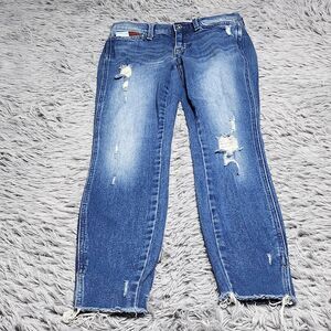 Tommy Hilfiger Jeans Womens‎ 4 Blue Distressed Denim Raw Hem Slim Fit Casual